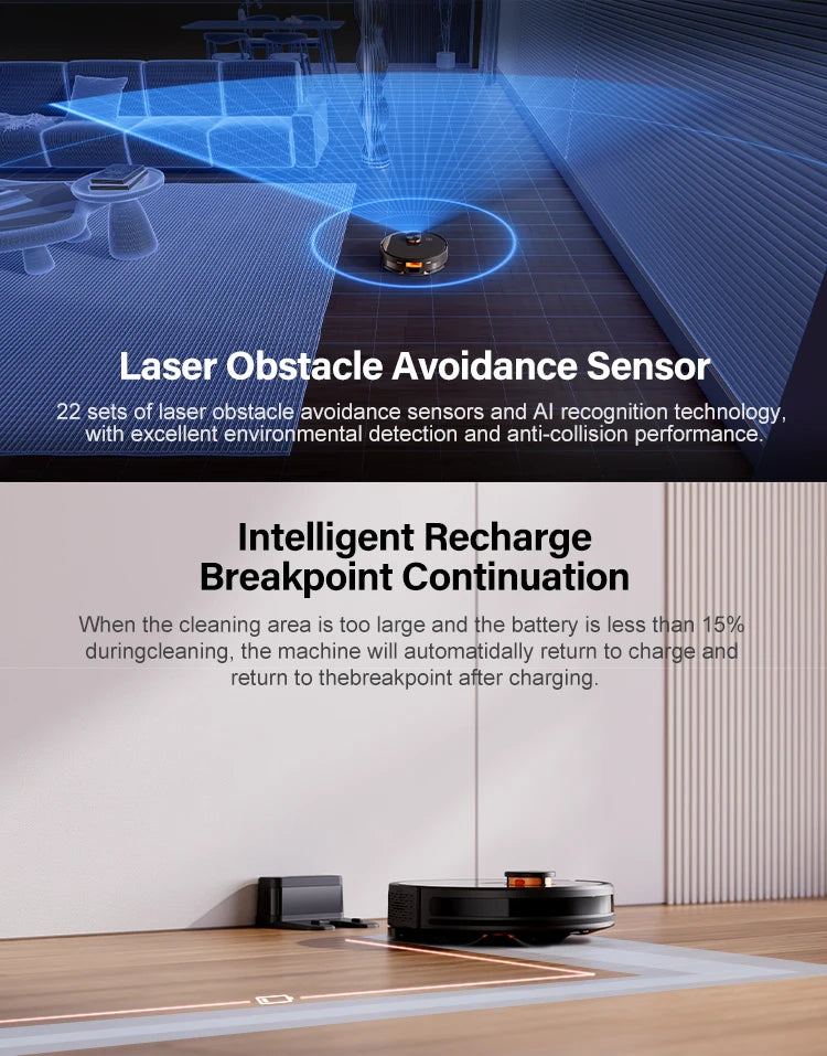 X7 Robot Vacuum Cleaner Can Work For 120-150 Minutes With Laser and Gyroscope Navigation Function Automatic Cleaning Sweep Robot