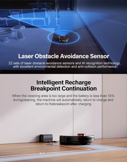 X7 Robot Vacuum Cleaner Can Work For 120-150 Minutes With Laser and Gyroscope Navigation Function Automatic Cleaning Sweep Robot