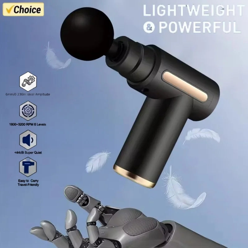 2025 Portable Fascia Gun Deep Tissue Massage Mini Lightweight and Adjustable Speed Massage Equipment Suitable for the Whole Body