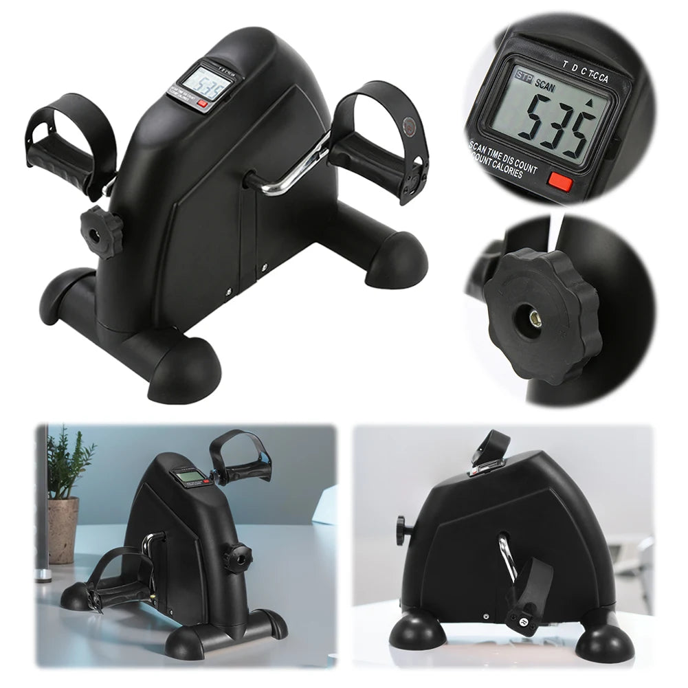 Mini Exercise Bike Peddler Exercise Bike Portable Foot Pedal Exercise Machine Adjustable Under Desk Bike LED Display for Seniors