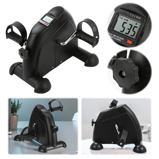 Mini Exercise Bike Peddler Exercise Bike Portable Foot Pedal Exercise Machine Adjustable Under Desk Bike LED Display for Seniors