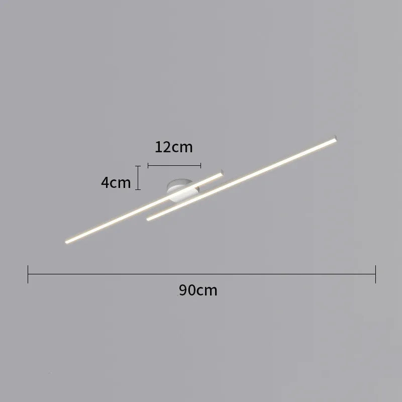 Long Aluminium LED Ceiling Light Modern Creative Design Ceiling Lamp Indoor Lighting Fixture Hallway Balcony Aisle Office Lustre