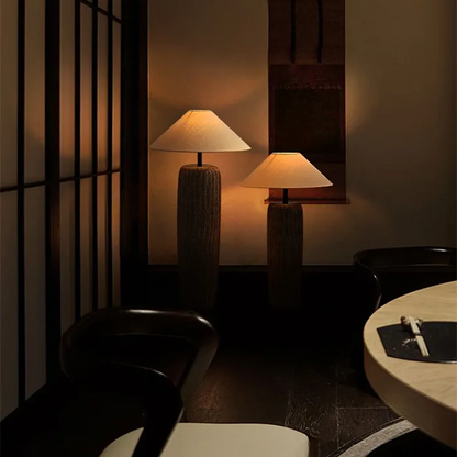 Ceramic floor lamp Wabi Sabi Style fabric lamp shade japanese floor lamp for Living Room Salon Corner Sofa Lounge Standing Light