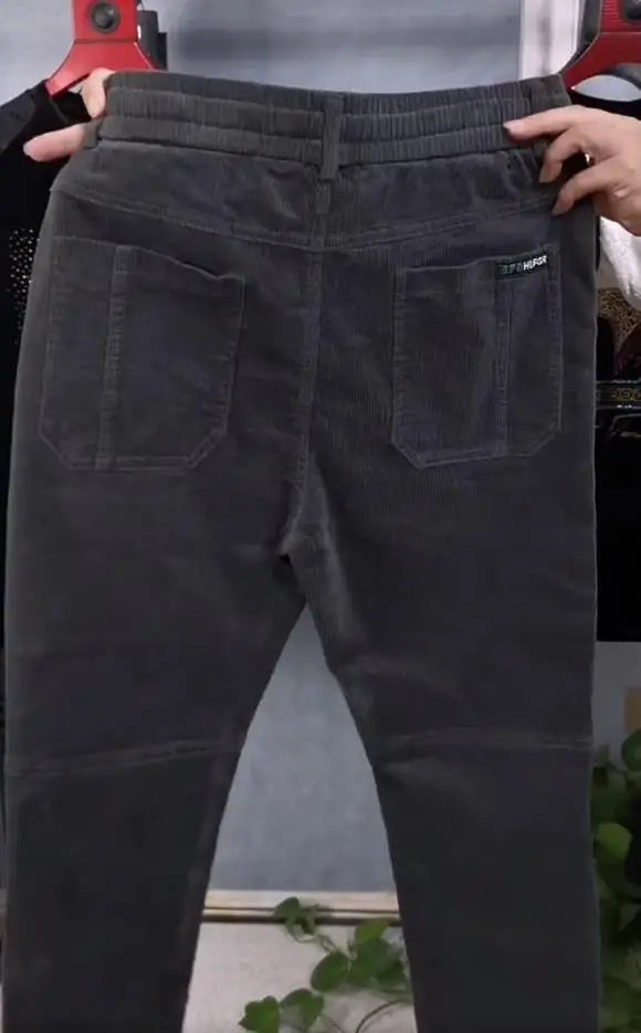 Autumn Winter Casual Pants Elastic Wais Men Corduroy Trousers Six Pockets Joggers Baggy Slim Mens Trousers Designer Sweatpants