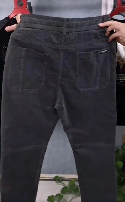 Autumn Winter Casual Pants Elastic Wais Men Corduroy Trousers Six Pockets Joggers Baggy Slim Mens Trousers Designer Sweatpants