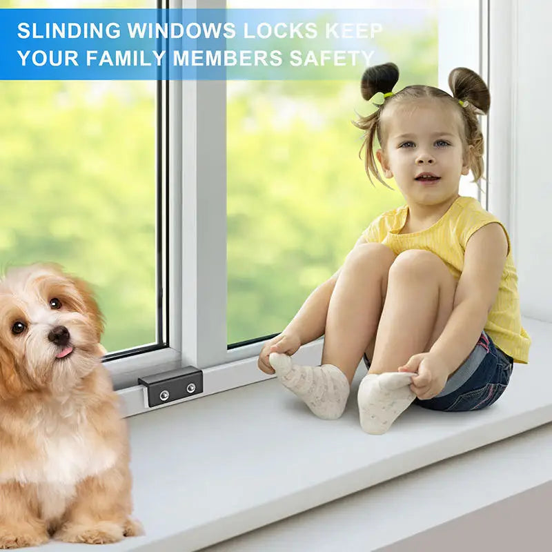 Aluminum Alloy Window Locks Adjustable Childproof Security Clamps Sliding Window Stoppers For Home Safety Anti-Theft Protection