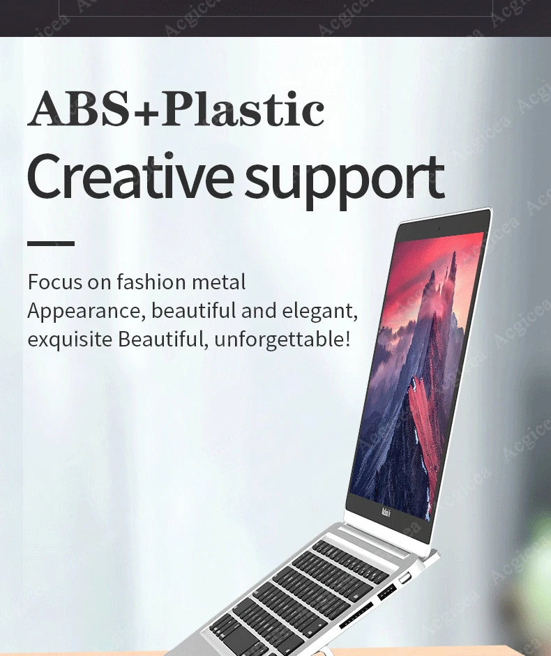 Foldable Laptop Stand Cooling Notebook Bracket Adjustable Ergonomic Laptop Support Base Holder Laptop Tablet Accessories Stands