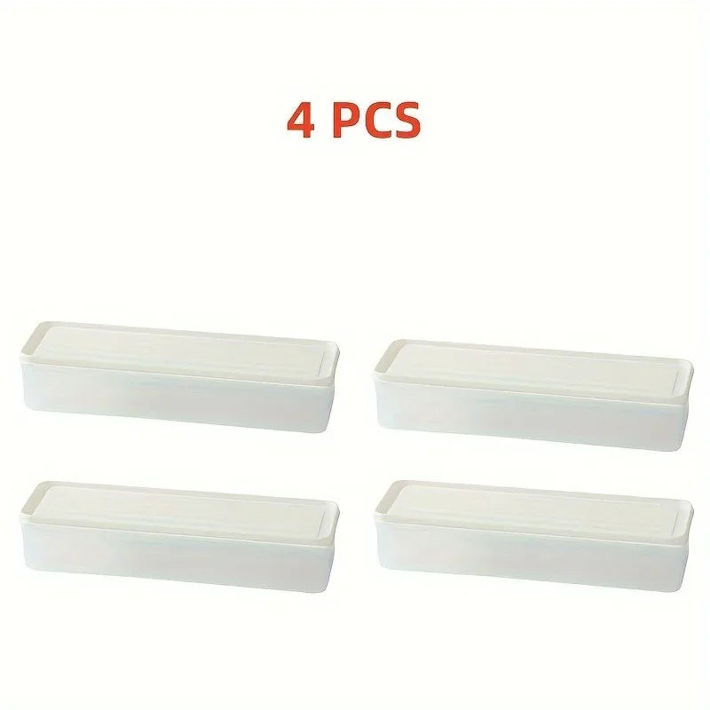 4 Rectangular Food Storage Containers Made of Reusable Plastic Refrigerator Storage Box Kitchen Preservation Box Accessories