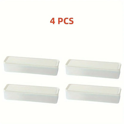 4 Rectangular Food Storage Containers Made of Reusable Plastic Refrigerator Storage Box Kitchen Preservation Box Accessories