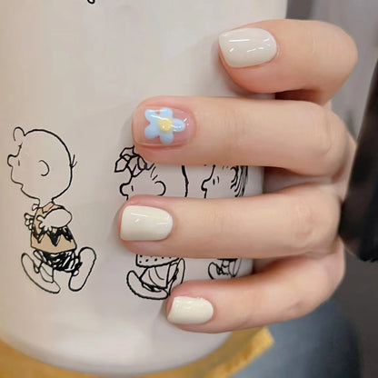 24pcs Detachable Short Press on Nails Y2k rhinestone False Nails with Glue Ballet Sweet Cool Girls Artificial False Nails Tips