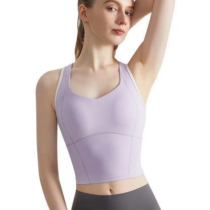 Sports Bra for Women, Shock-absorbing High-strength Breast Pad Integrated External Fitness Vest for Women