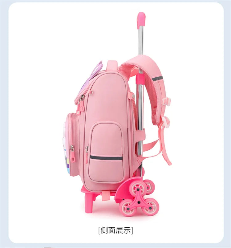 Kids Trolley Backpack For Girls Primary School Rolling Backpack for Boys School bag with Wheels School Wheeled Backpack Book Bag