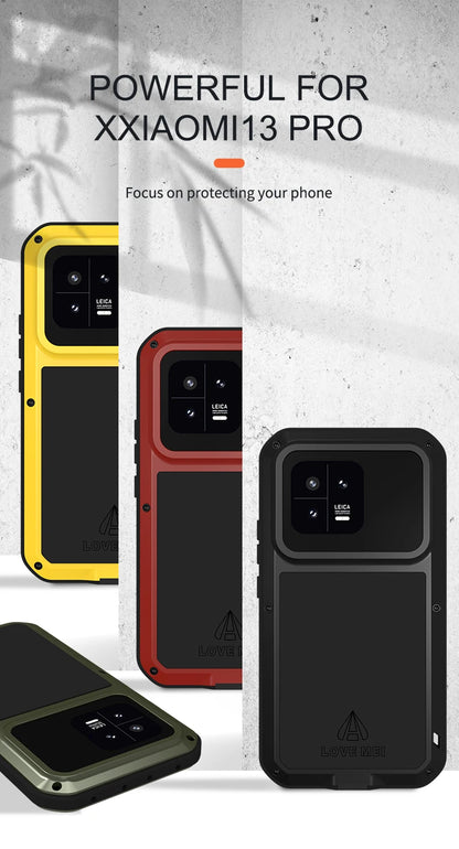 Love Mei Phone Case for Xiaomi 15 14 13 Pro 11 Silicone Military Grade Metal Protective Case Shock Proof Dust Proof Cover