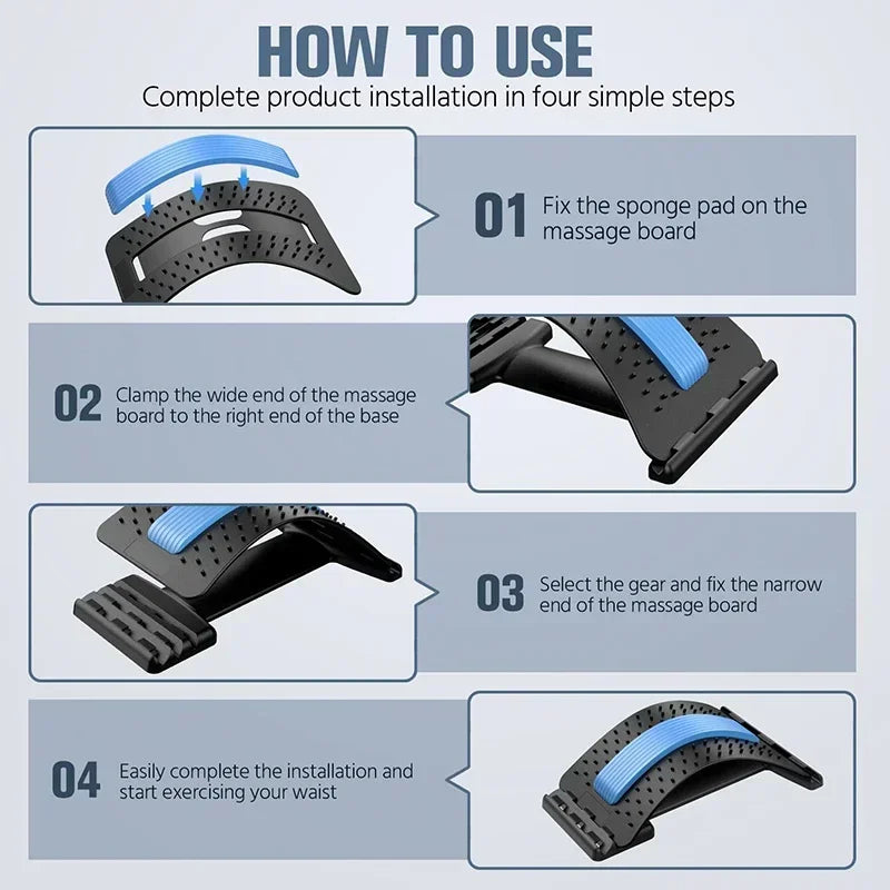 Adjustable Posture Corrector - U-Shaped Back & Neck Massager Yoga Stretching Aid for Shoulder & Lumbar Support Back Scratcher