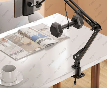 Tablet Holder for Bed with 90cm Metal Arm iPad Stand Tablet Bracket 360° Rotating Bed Phone Mount for 4.5~12.9 inch Phone Tablet