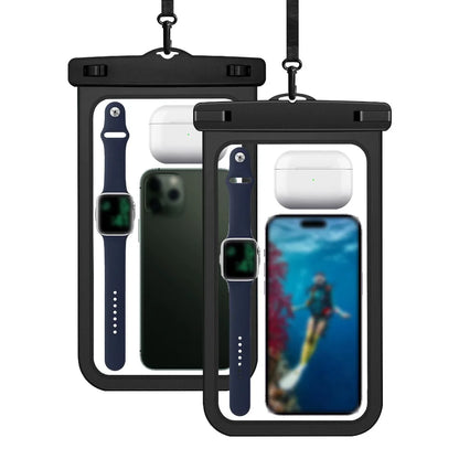 Waterproof Mobile Phone Bag Touchable Screen Large Capacity Phone Protector Pouch with Neck Lanyard Transparent