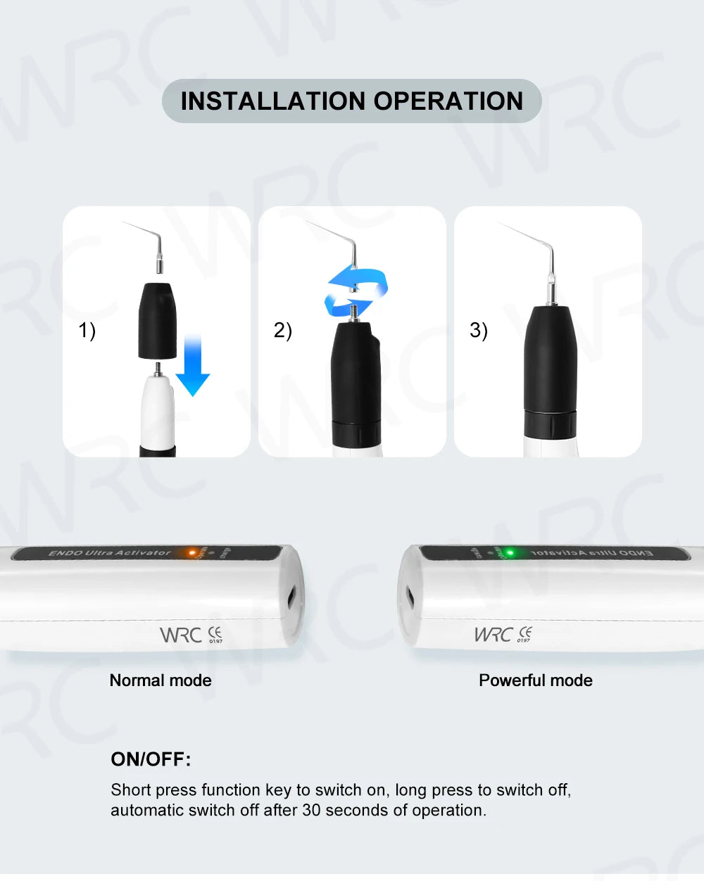 LED Dental Wireless Ultrasonic Activator Endo Ultra Activator Ultrasonic Washing Tooth with 6 Tips Dentistry Tools
