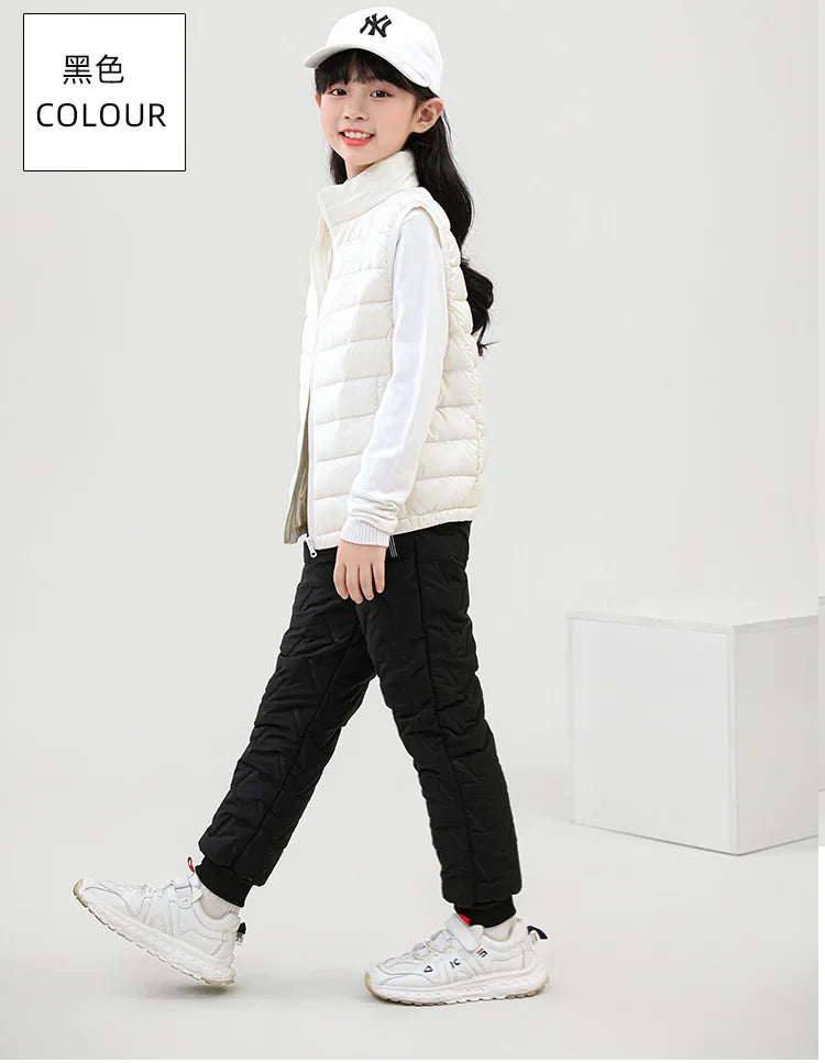 Winter Children Cotton Thick Pants Boys Padded Thickened Pants Teen Kids Cotton Lamb Wool Cotton Trousers