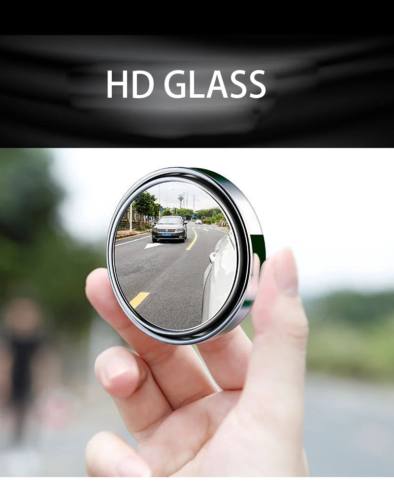Car Blind Spot Mirror Side View Mirrors 360 Degree Wide Angle Adjustable Round Convex Mirror Driving Safety Auto Accessories