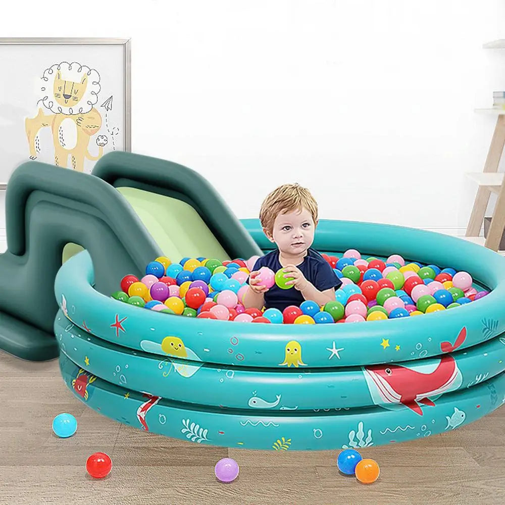 Lengthen And Widen The Slide Inflatable Water-filled Base Pool Slide Children Climber Slide For Aboves Ground Pool Garden
