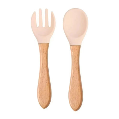 Food-grade Silicone Baby Products Baby Eating Spoon Training Water Spoon Children's Tableware Complementary Food Spoon Fork