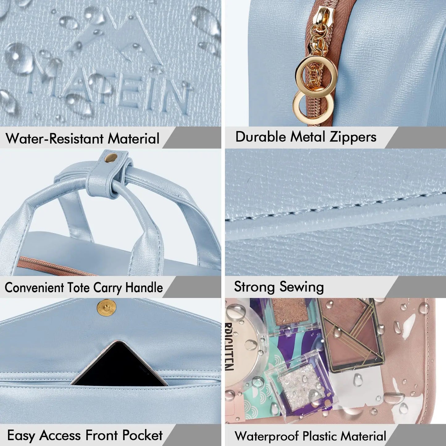 Travel Toiletry Bag,Faux Leather Hanging Makeup Bag Snap Handle,Multiple Traveling Organizer Container for Toiletries Accessorie