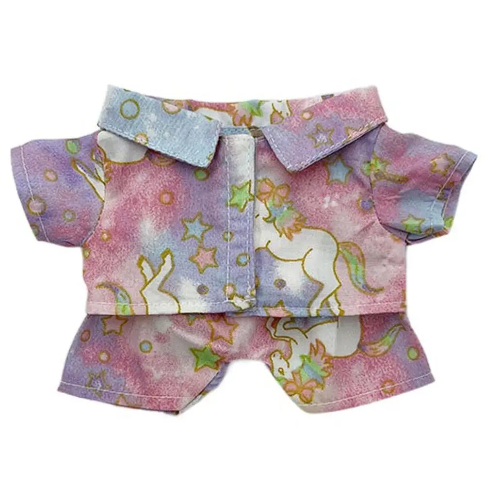 20CM Plush Doll Clothes Suit Fruit Animals Printing Lapel Shirt Pants Casual Wears Cotton Stuffed Toys Idol Dolls Accessories