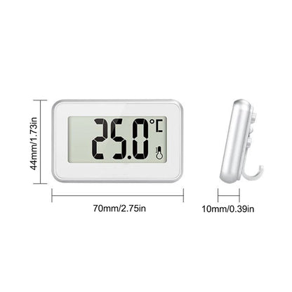 Digital Refrigerator Thermometer Waterproof Room Thermometer Fridge Alarm Thermometer Hygrometer with Hook Convertible