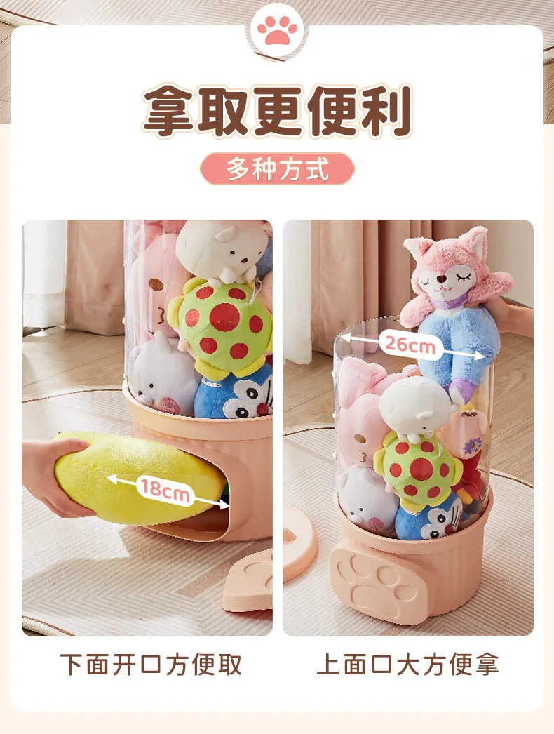 Doll Storage Bucket Transparent Moistureproof Storage Tube for Children's Plush Toys Organizer Home Organization and Storage