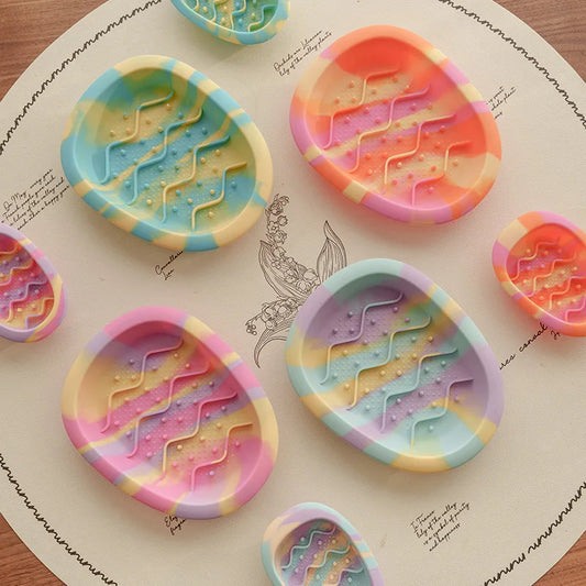 Slow Feeder Bowl for Dogs & Cats - Non-slip Silicone Pet Food Dish with Egg Design for Small Dogs & Kittens