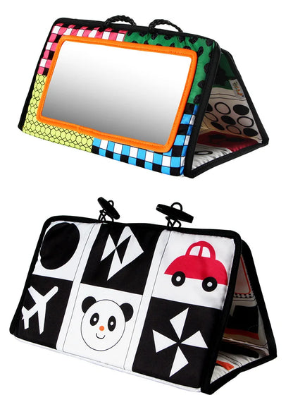 Baby Mirror Tummy Time Toys Black And White For Babies Montessori Development Crawl Toys Contrast Newborn Baby Activity Mirror