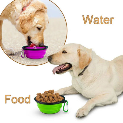 Portable Silicone Pet Feeder Collapsible Car Carry Pet Bowls Food Water Feeding Dog Cat Outdoor Travel food Bowls Container