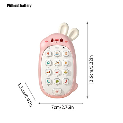 Baby Rabbit Mobile Phone Children's Toy Can Bite Puzzle Early Education Baby Multi functional Music Simulation Phone