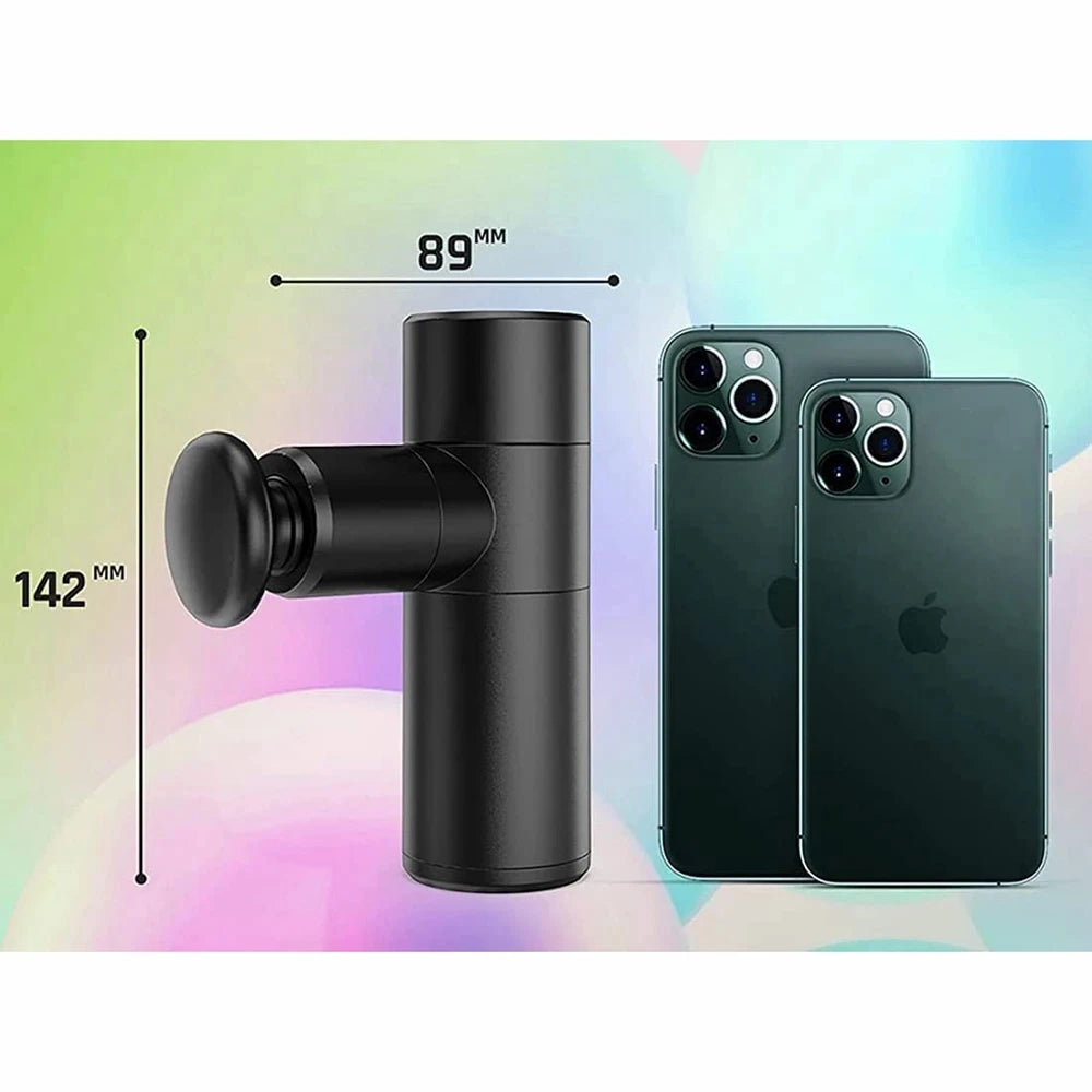 Mini Massage Gun Deep Tissue Portable 4 Speeds Percussion Muscle Massager with 4 Massage Heads Powerful Fascia Gun Super Quiet