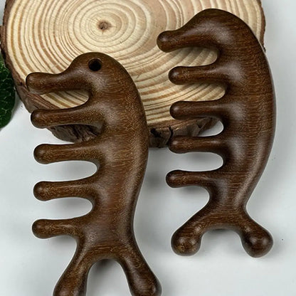 Scalp Relax Meridian Massage Comb Anti-static Blood Circulation Sandalwood Hair Comb Smooth Hair Comfortable Head Massage Comb