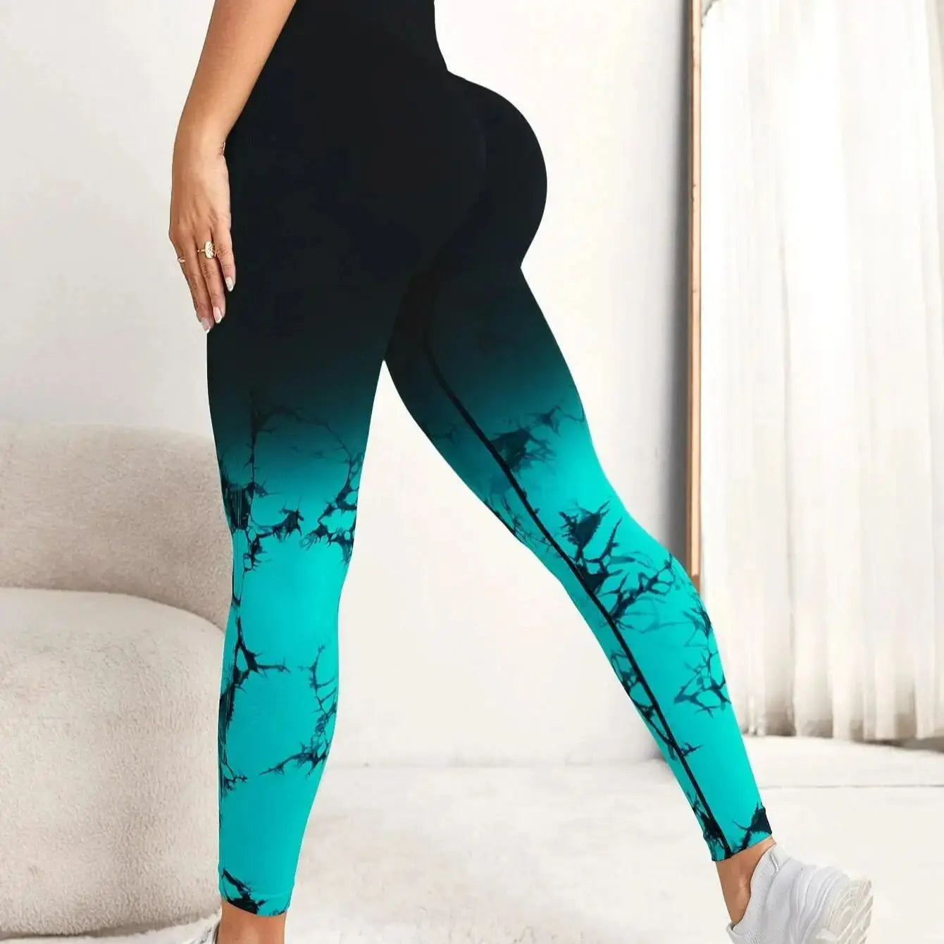 Yoga Pants Women Seamless Leggings Push Up Sports Fitness Joggings High Waist Gym Workout Scrunch Tie Dye Running Leggings