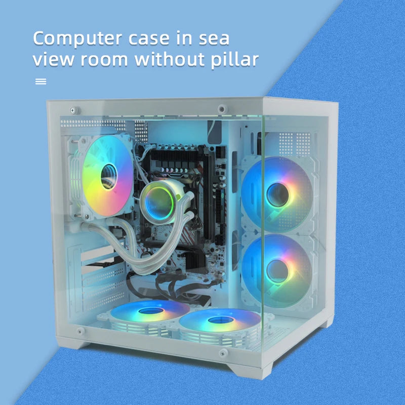 MANMU Hot Selling Gaming Computer MATX Cases pc Tempered Glass Case pc Computer Gaming Matx Computer Case