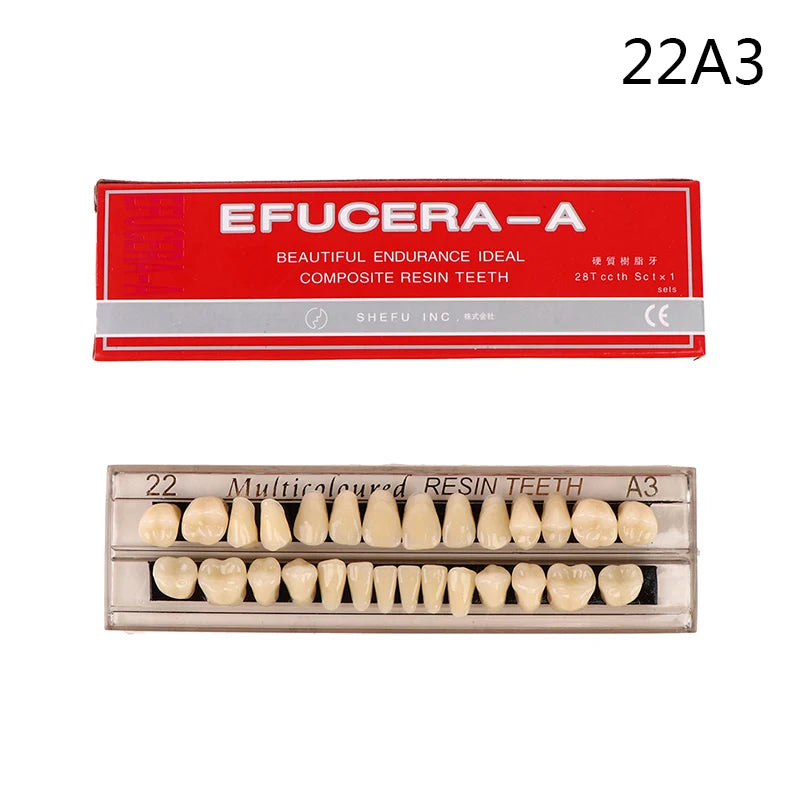 28 Teeth/set Resin Denture Teeth 3d Shade Guide Color Comparator Mirror Dentistry Cold Light Teeth White Bleaching Dental Plate