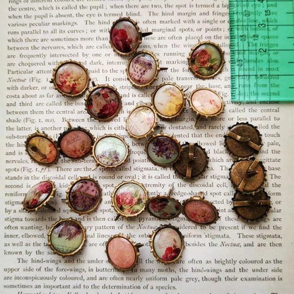 [MET004] 22-26pics Mixed Printing Metal Retro Brads for Scrapbooking Embellishment Decorative Beads Clothes Handmade Crafts