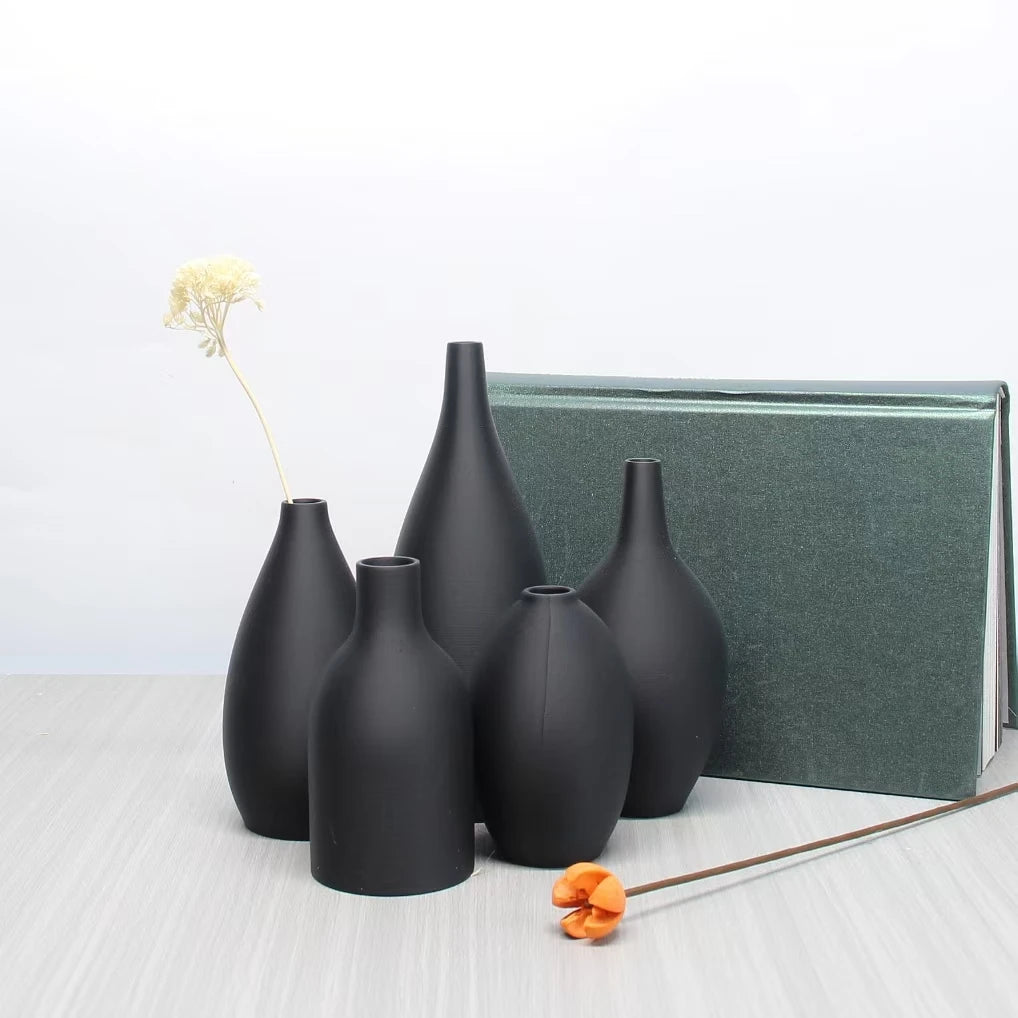 A Set of 5 Small Vases, Modern Home Décor Ornaments, Living Room Desktop Study Décor, Aesthetic Roomopaor, Home Décor