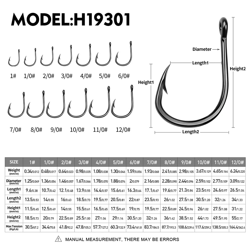 PROBEROS 10Pcs/lot Thick High Carbon Steel Fishhook Lron Hook With Barb Hook for Haihu River Fishing Gear Accessories Wholesale