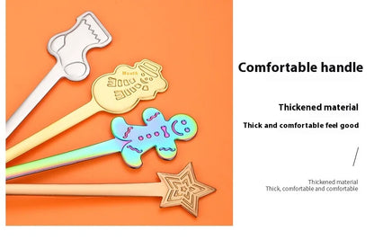 Christmas Cutlery 4Pcs Gift Set Creative Coffee Spoon Dessert Spoon Mixing Spoon Christmas Spoon Gift Box