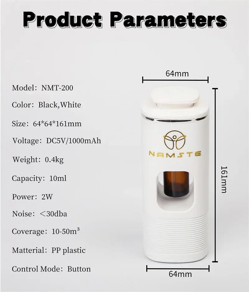 NAMSTE Car Aroma Diffuser Smart  Car Fragrance Spray Cars Odor Eliminator Air Fresheners car Aromatherapy Diffuser Essential Oil