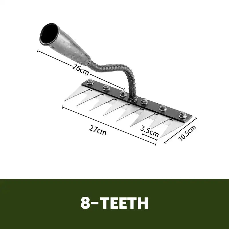 5/6/7/8 Teeth Agricultural Rake Soil Loosening Weeding Tool Manganese Steel Garden Weeding Rake Multi-use Agricultural Straw Hoe