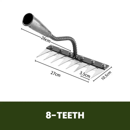 5/6/7/8 Teeth Agricultural Rake Soil Loosening Weeding Tool Manganese Steel Garden Weeding Rake Multi-use Agricultural Straw Hoe