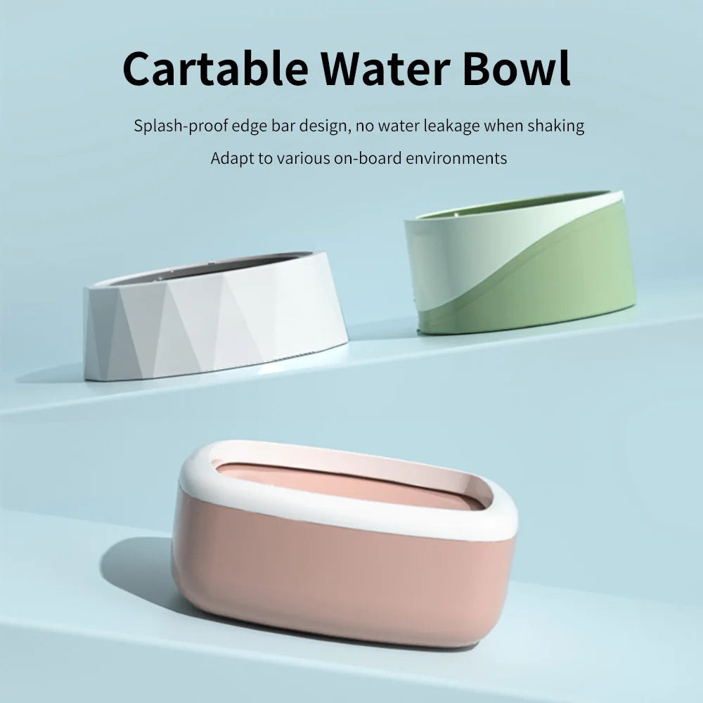 Floating Non-Wetting Mouth Cat Bowl without Spill, Drinking Water Dispenser, Anti-Over Dog Bowl, 1L, 1.5L