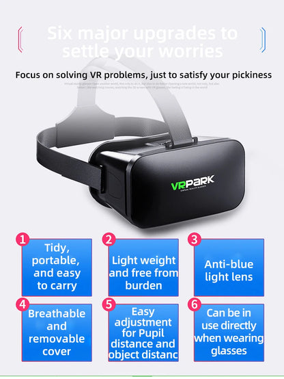VR Glasses 3D Virtual Reality Headset Helmet For Phone Lenses Goggles Devices Viar Smart Smartphones Cell Game Viewer Mobile Set