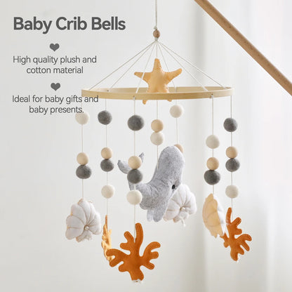 Baby Crib Mobiles Rattle Toy 0-12Months Soft Felt Whale Ball Bed Bell Newborn Music Box Bed Bell Crib Hanging Toys Infant Toys