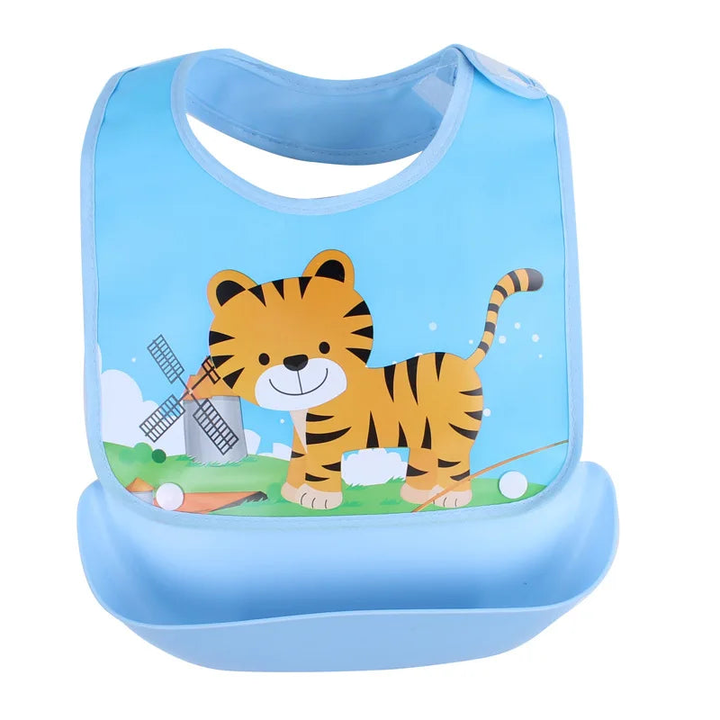 Baby Bib Imitation Silicone Waterproof Rice Pocket Food Eat Dinner Clothing Feeding After Meals Bavoir Tablier Слюнявчики