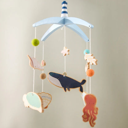 Newborn Baby Rattles Toys 0-12 Months Soft Felt Whale Bed Bell Infant Mobile Crib Hanging Musical Carousel Toy Boys Girls Gift